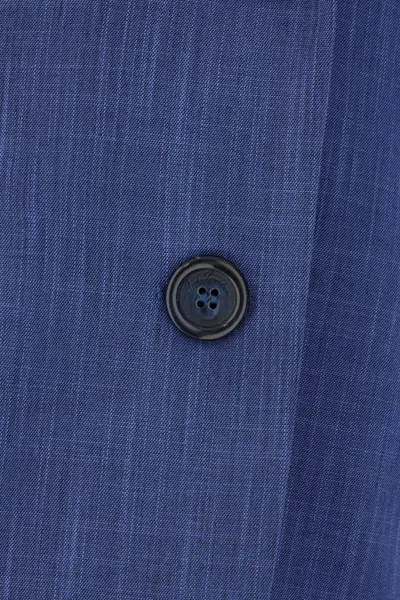 Post Scriptum Two-button Linen Blazer In Blue