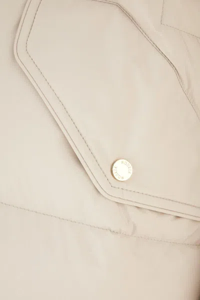 Moorer Quilted Jacket With Removable Fur Hood In Neutral