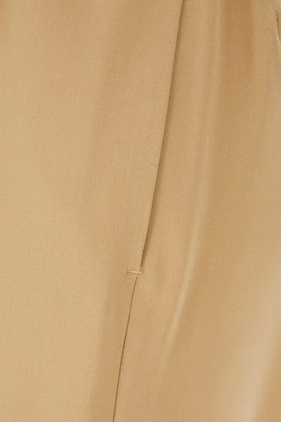 Weekend Max Mara Beige Stretch Polyester Blend Pants In Brown