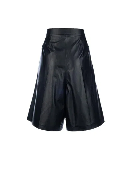 Fabiana Filippi High Waist Pleated Wide Leg Shorts In Black