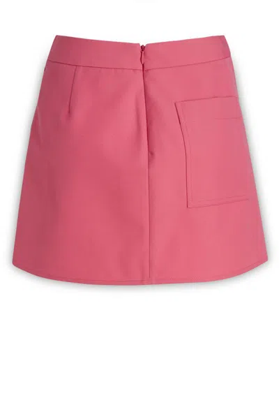 Palm Angels Stripe-detail A-line Miniskirt In Pink