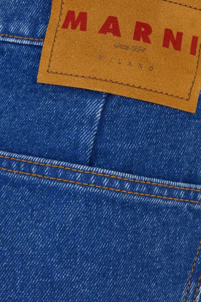 Marni Logo-embroidered Five-pocket Wide-leg Denim Jeans