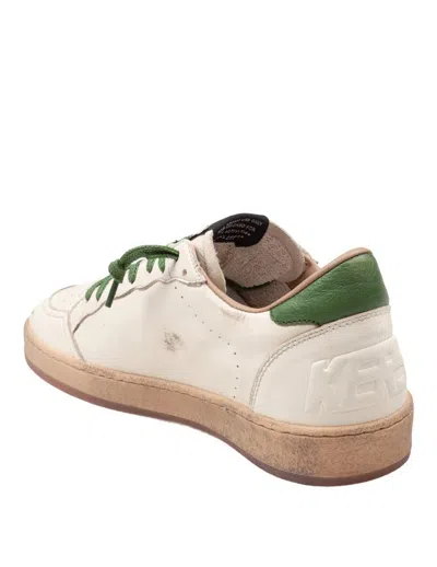 Golden Goose Ball Star Distressed Finish Leather Sneaker With Graffiti Print Shoes