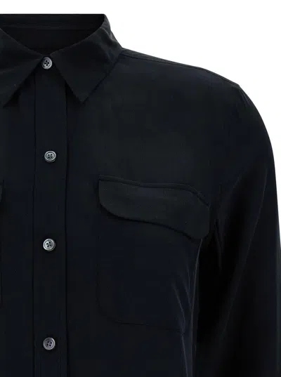 Equipment Patched Chest Pocket Plain Shirt In Black