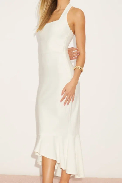 Lulus Londa White Halter Neck Trumpet Midi Dress