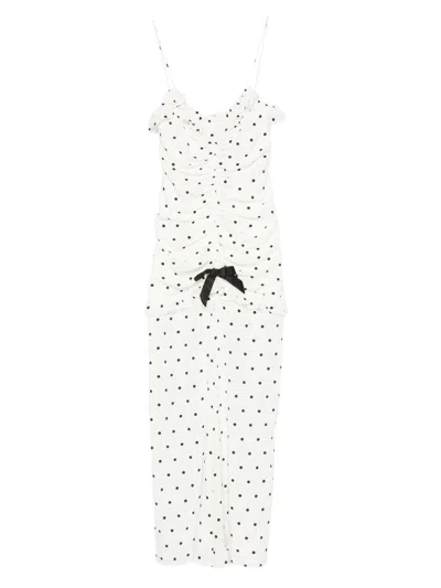 Alessandra Rich Polka-dot Ruffled Dress