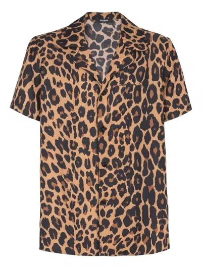 Balmain Animal Print Chest Pocket Shirt