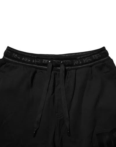 Dolce & Gabbana Black Leopard Slim Fit Jogger Men's Pants In Black