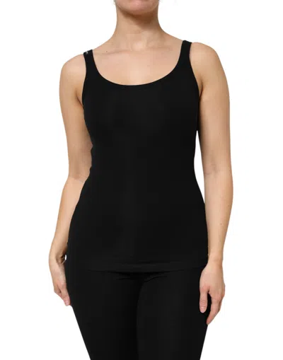 Pre-owned Dolce & Gabbana Black Cotton Stretch Sleeveless Women Tank Women's Top ()