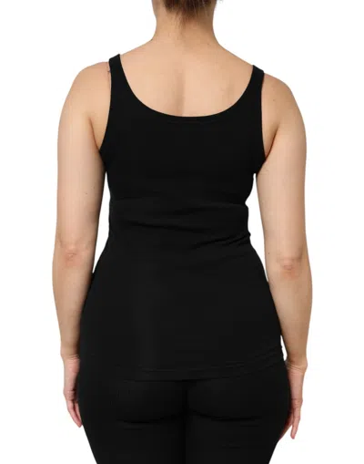 Pre-owned Dolce & Gabbana Black Cotton Stretch Sleeveless Women Tank Women's Top ()