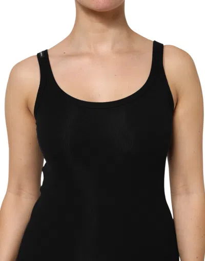 Pre-owned Dolce & Gabbana Black Cotton Stretch Sleeveless Women Tank Women's Top ()