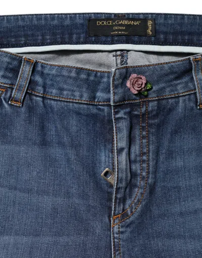 Pre-owned Dolce & Gabbana Blue Low Waist Cotton Skinny Denim Women's Jeans ()
