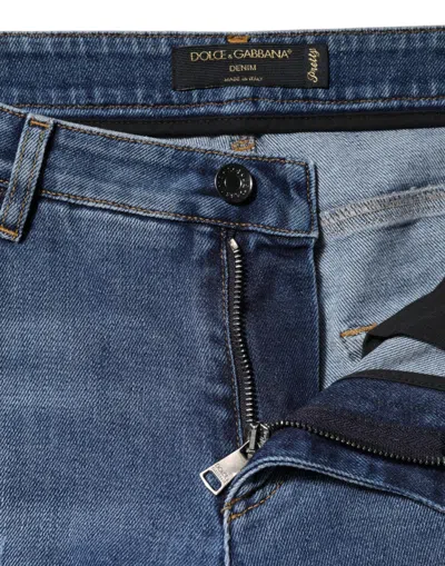 Dolce & Gabbana Blue Pretty Tattered Skinny Denim Jeans In Blue