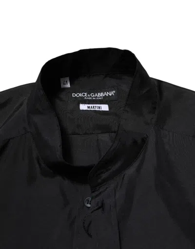 Dolce & Gabbana Dark Blue Silk Martini Men Formal Dress Shirt