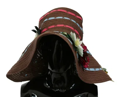 Dolce & Gabbana Elegant Floppy Floral Wide Brim Women's Hat