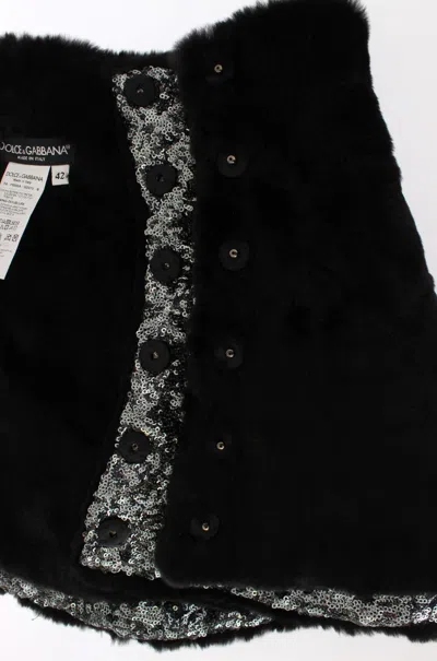 Dolce & Gabbana Elegant Floral Sequined Fur Women's Scarf