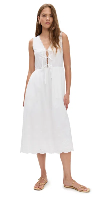 Wayf Sandy Eyelet Midi Dress Ivory