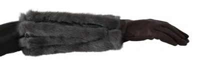Dolce & Gabbana Elegant Mid-arm Leather Gloves In Women's Brown