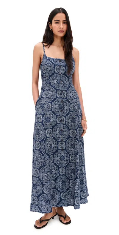 La Ligne Albertine Dress Navy Bandana In Blue