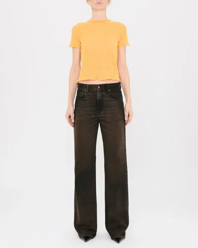 Haikure Brown Vintage Effect Korea Jeans In Brown