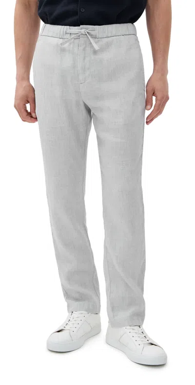 Frescobol Carioca Oscar Linen Chinos Light Melange Grey In Gray