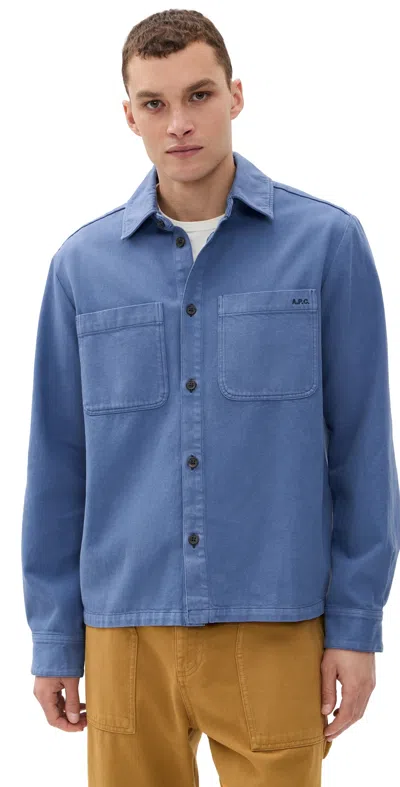 Apc A. P.c. Leon Surchemise Jacket Iaa Blue In Blue