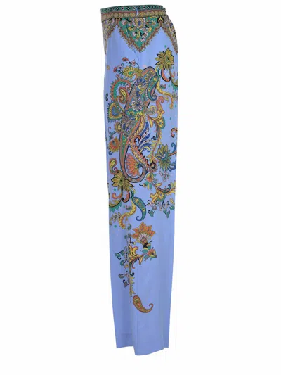 Etro Pants Made Of Silk. In Blue