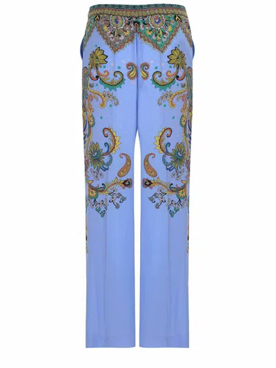 Etro Pants Made Of Silk. In Blue