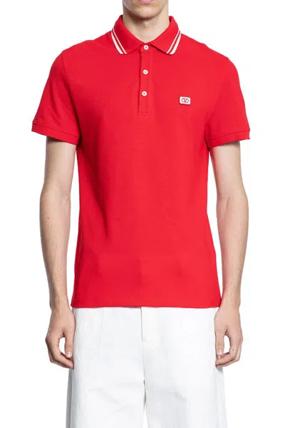 Valentino Vlogo Signature Cotton Polo Shirt In Red