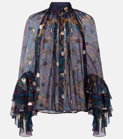 Etro Paisley Silk Shirt In Black