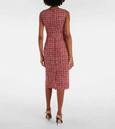 Etro Paisley Cotton And Wool-blend Midi Dress In Red