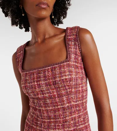 Etro Paisley Cotton And Wool-blend Midi Dress In Red