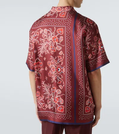 Gucci Printed Silk Bowling Shirt In Red
