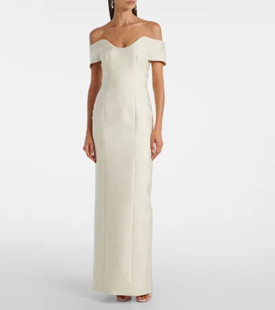 Emilia Wickstead Aislinn Floral Pencil Cloque Gown
