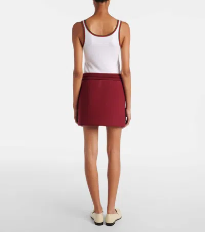 Gucci Jersey Mini Skirt With Logo In Burgundy