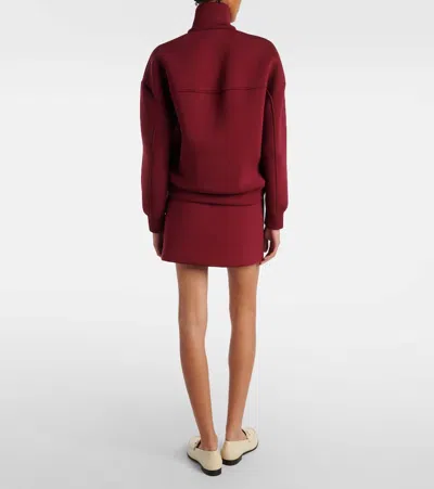 Gucci Jersey Zip Sweatshirt With Logo In Red