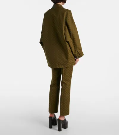 Gucci Woven Cotton-blend Bomber Jacket In Green