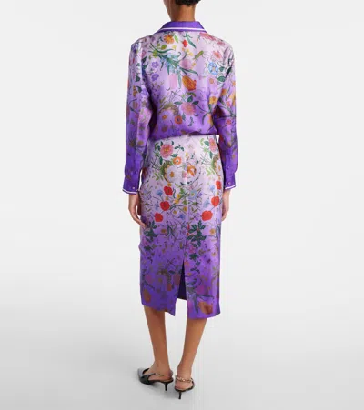 Gucci Floral Silk Midi Skirt