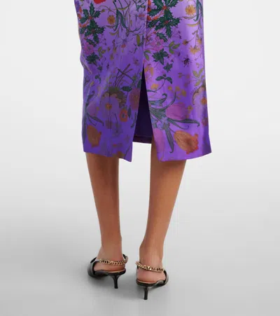 Gucci Floral Silk Midi Skirt