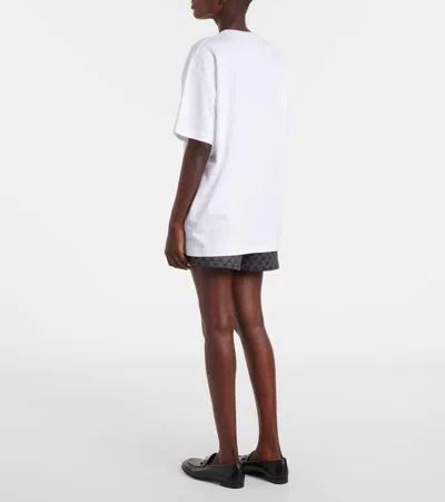 Gucci Rhinestoned-logo Cotton T-shirt In White
