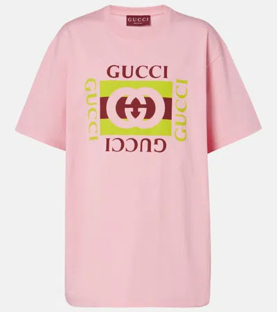 Gucci Logo-printed Short-sleeved T-shirt In Pink
