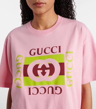 Gucci Logo-printed Short-sleeved T-shirt In Pink