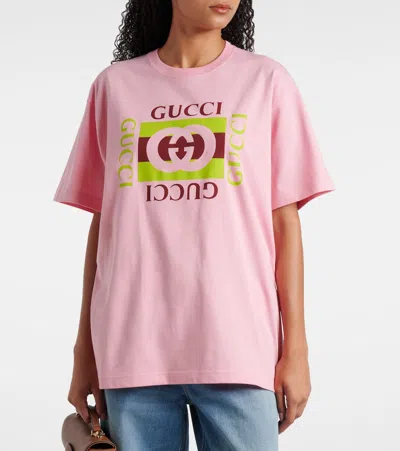 Gucci Logo-printed Short-sleeved T-shirt In Pink