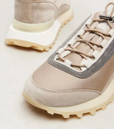Brunello Cucinelli Runner Suede And Canvas Sneakers