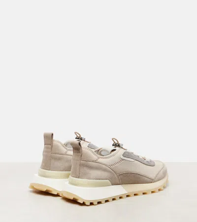 Brunello Cucinelli Runner Suede And Canvas Sneakers