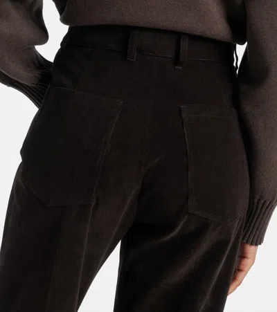 Ferragamo Sport Cotton-blend Flared Pants In Brown