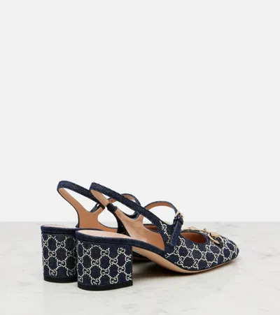 Gucci Lady Horsebit Crystal-embellished Sandals In Multi