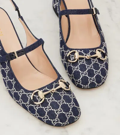 Gucci Lady Horsebit Crystal-embellished Sandals In Multi