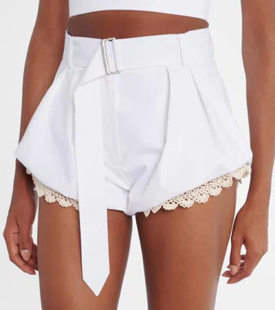 Magda Butrym Crochet-trimmed Cotton-blend Shorts