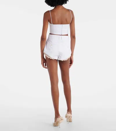 Magda Butrym Crochet-trimmed Cotton-blend Shorts